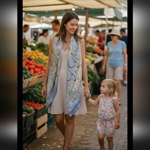 Vtg 1950s FLORIDA Souvenir Map Scarf Pure Silk Hand Screened Mid-Century Modern